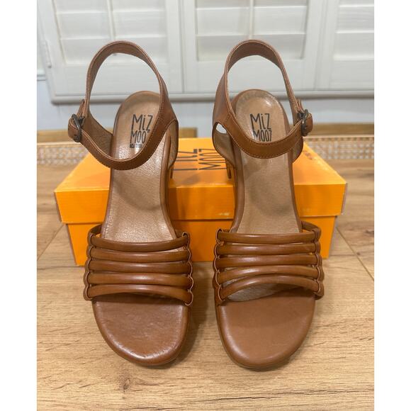 Miz Mooz NYC Graciela Heel Sandal Brandy Leather Sz 9.5/10 US 41 EU NIB Vacation - Picture 8 of 14